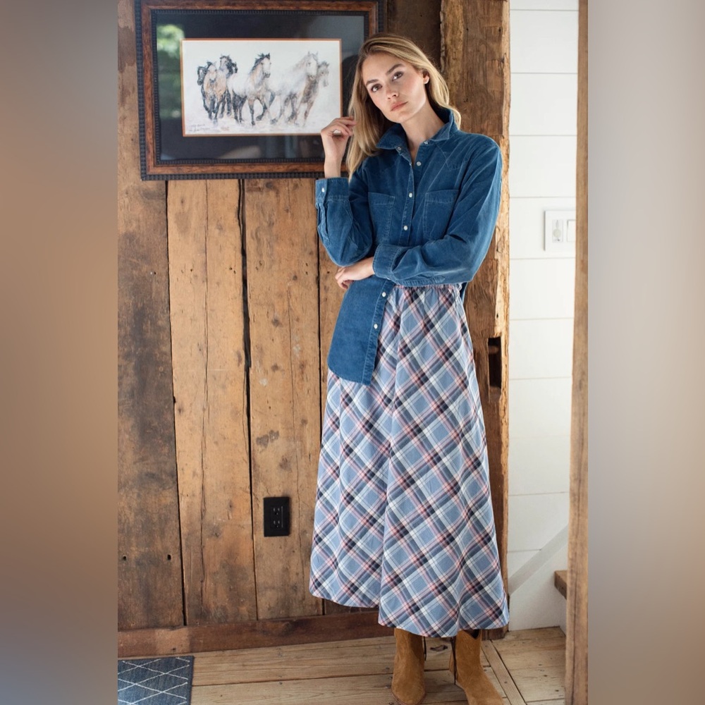 Lydia Harbor Blue Check Skirt